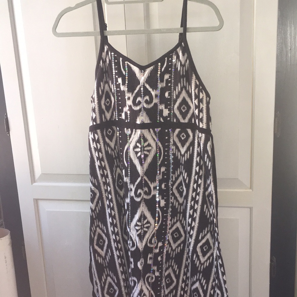 Justice Maxi Dress Black White Sequin Detail